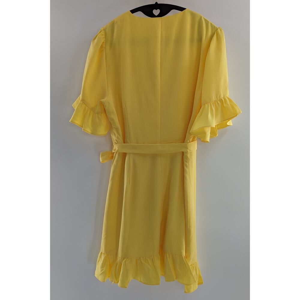 Line & Dot Yellow Ruffle Wrap Dress - Picture 8 of 9